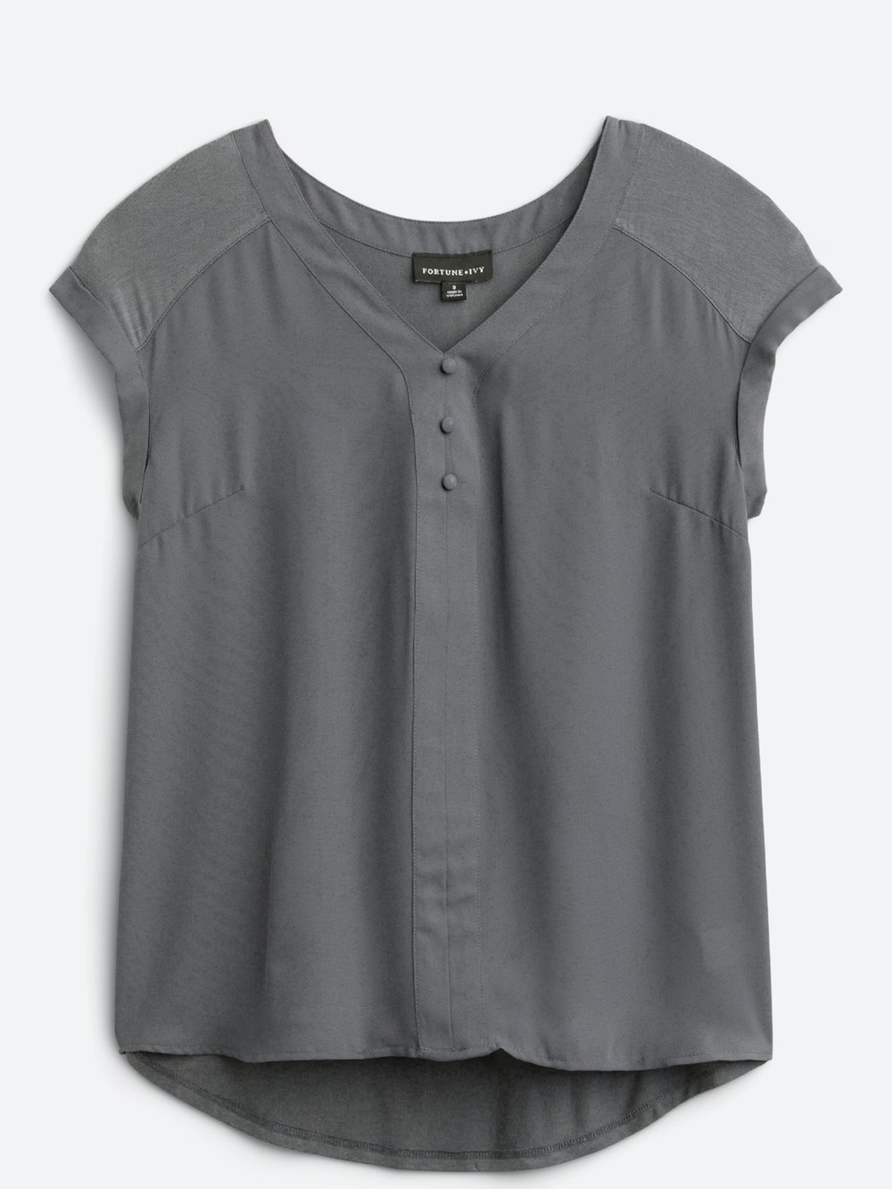FORTUNE + IVY Helina Mixed Material Blouse